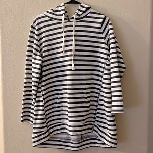 Motherhood Maternity Hooded Striped Sweater